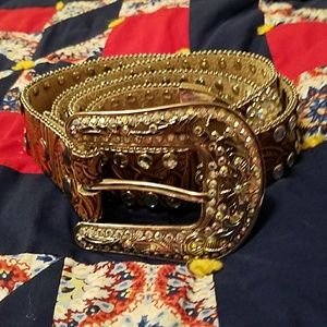 Studded leather belt